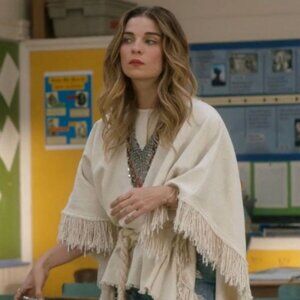 ASO Alexis Rose Isabel Marant silk scoop neck sweater in creme size Medium